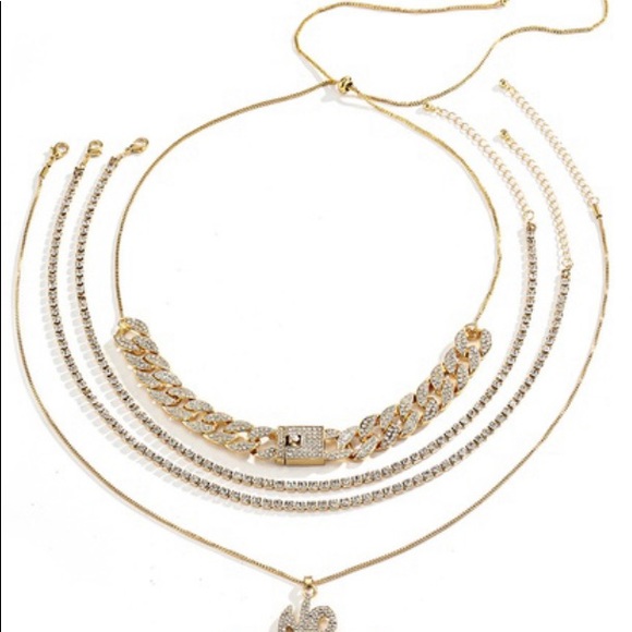 GOLD NO FAVORS Diamond Necklace SET - Picture 4 of 4